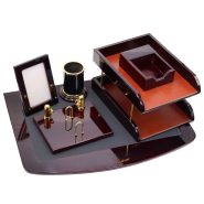سرویس اداری رومیزی مدل GIFTS WORLD کد 9003 چرم و چوب CHARM CHOOB