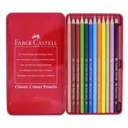 مداد رنگی 12 رنگ کلاسیک جعبه فلزی فابرکاستل FABERCASTELL
